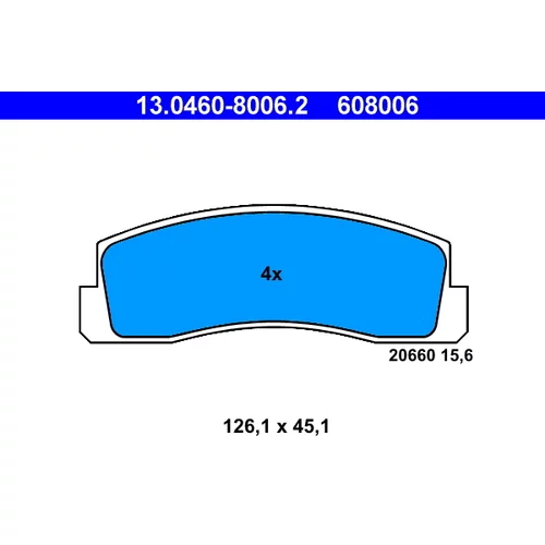 Sada brzdových platničiek kotúčovej brzdy ATE 13.0460-8006.2