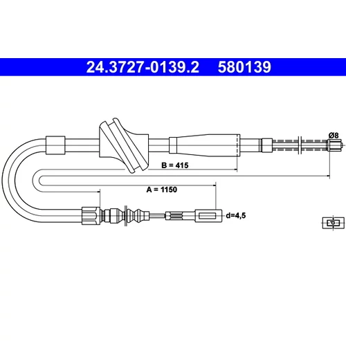 Ťažné lanko parkovacej brzdy ATE 24.3727-0139.2