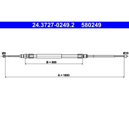 Ťažné lanko parkovacej brzdy ATE 24.3727-0249.2