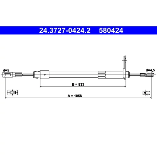 Ťažné lanko parkovacej brzdy ATE 24.3727-0424.2