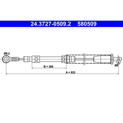 Ťažné lanko parkovacej brzdy ATE 24.3727-0509.2