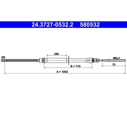 Ťažné lanko parkovacej brzdy ATE 24.3727-0532.2