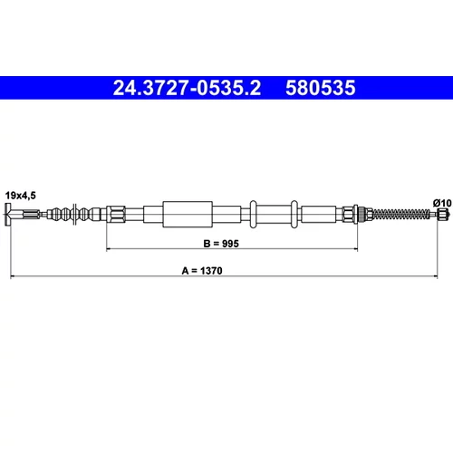 Ťažné lanko parkovacej brzdy ATE 24.3727-0535.2