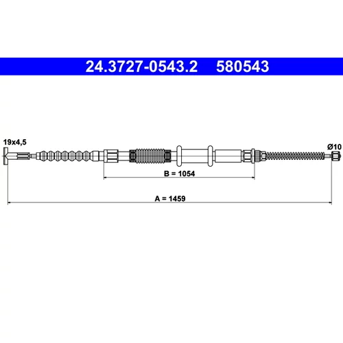 Ťažné lanko parkovacej brzdy ATE 24.3727-0543.2