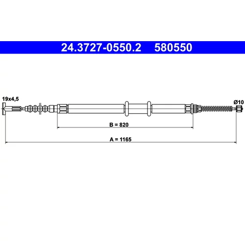 Ťažné lanko parkovacej brzdy ATE 24.3727-0550.2