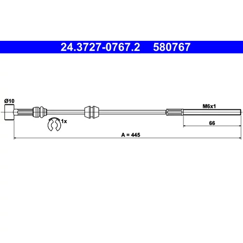 Ťažné lanko parkovacej brzdy ATE 24.3727-0767.2