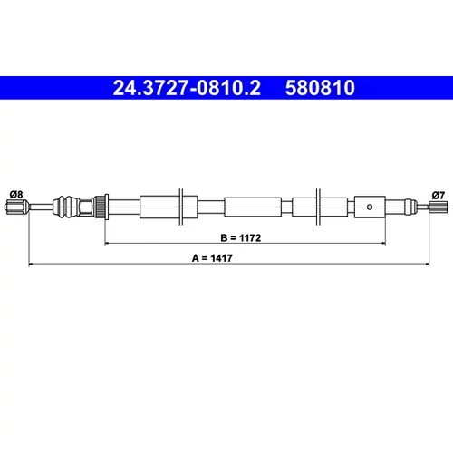 Ťažné lanko parkovacej brzdy ATE 24.3727-0810.2