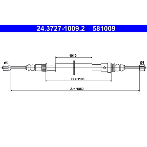 Ťažné lanko parkovacej brzdy ATE 24.3727-1009.2
