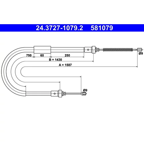 Ťažné lanko parkovacej brzdy ATE 24.3727-1079.2