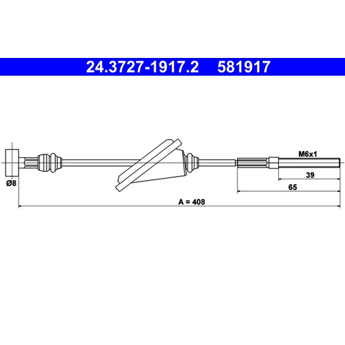 Ťažné lanko parkovacej brzdy ATE 24.3727-1917.2