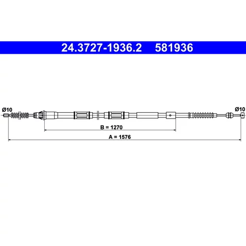 Ťažné lanko parkovacej brzdy ATE 24.3727-1936.2