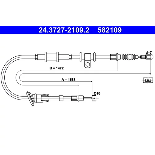 Ťažné lanko parkovacej brzdy ATE 24.3727-2109.2