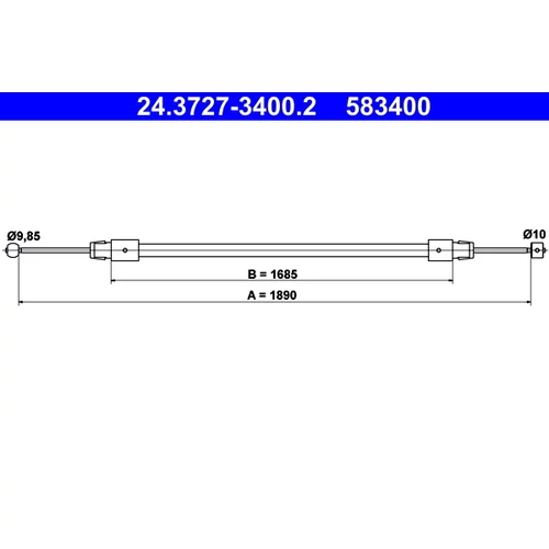 Ťažné lanko parkovacej brzdy ATE 24.3727-3400.2