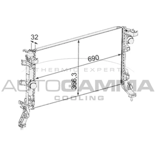 Chladič motora AUTOGAMMA 105092