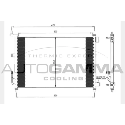 Kondenzátor klimatizácie AUTOGAMMA 104462