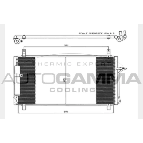 Kondenzátor klimatizácie AUTOGAMMA 104461