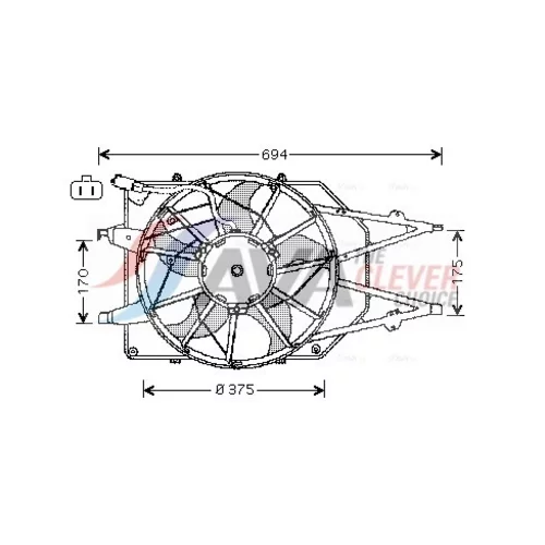 Ventilátor chladenia motora AVA QUALITY COOLING FD7532