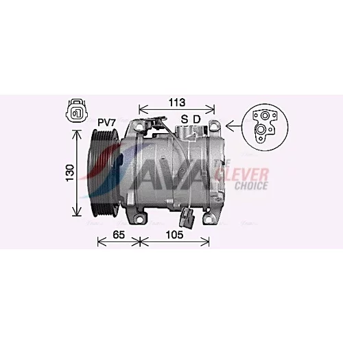 Kompresor klimatizácie AVA QUALITY COOLING HDAK322 - obr. 2