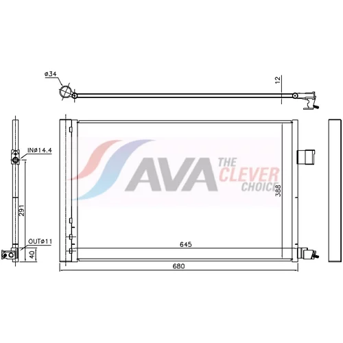 Kondenzátor klimatizácie AVA QUALITY COOLING JE5090D - obr. 1