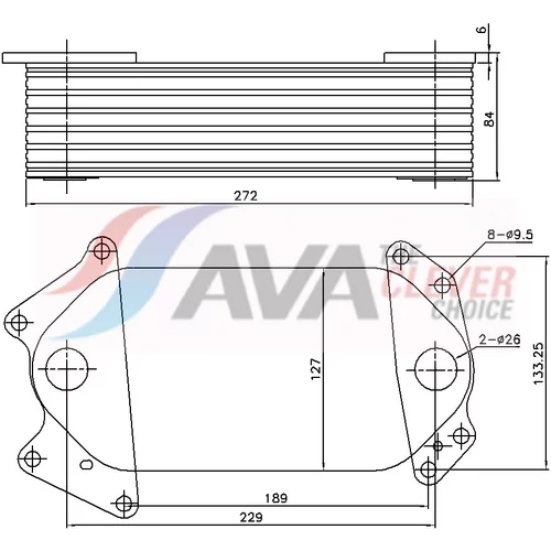 Chladič motorového oleja AVA QUALITY COOLING ME3351