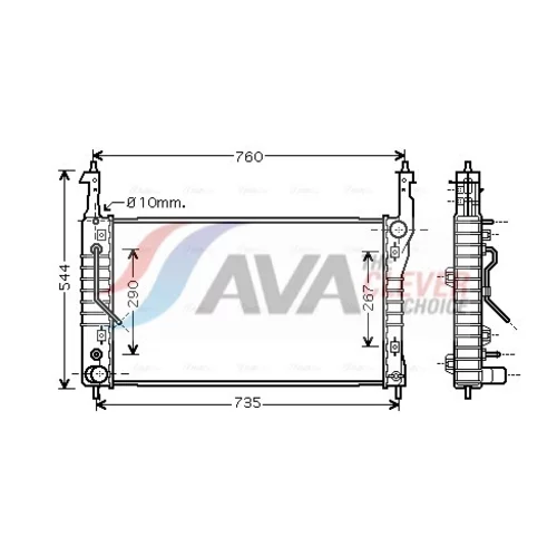 Chladič motora AVA QUALITY COOLING OLA2424