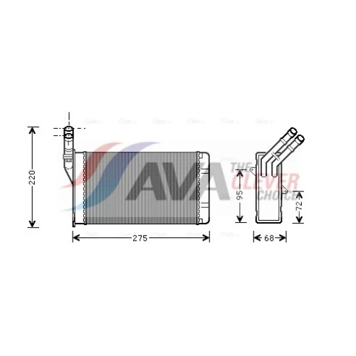 Výmenník tepla vnútorného kúrenia AVA QUALITY COOLING CN6055