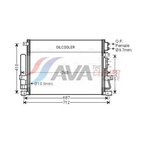 Kondenzátor klimatizácie AVA QUALITY COOLING CRA5124D