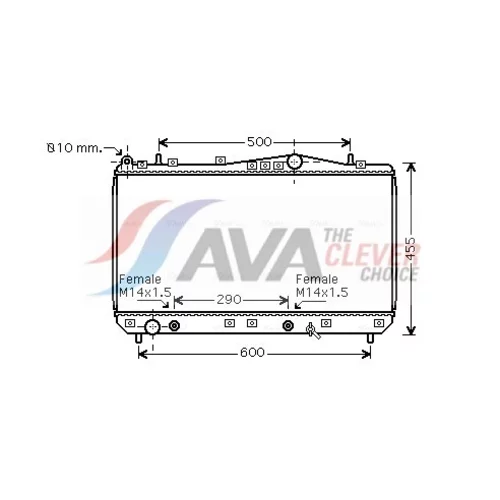 Chladič motora AVA QUALITY COOLING DWA2053