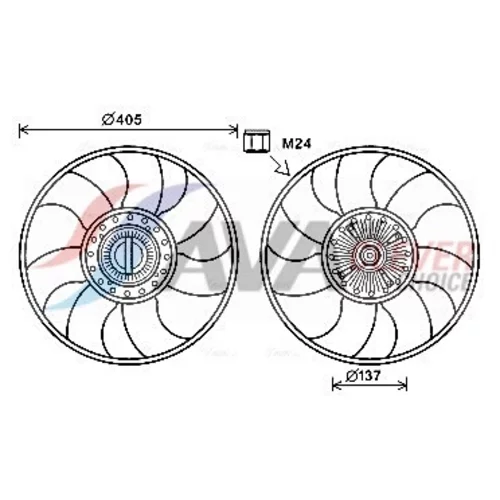 Ventilátor chladenia motora AVA QUALITY COOLING FDF609