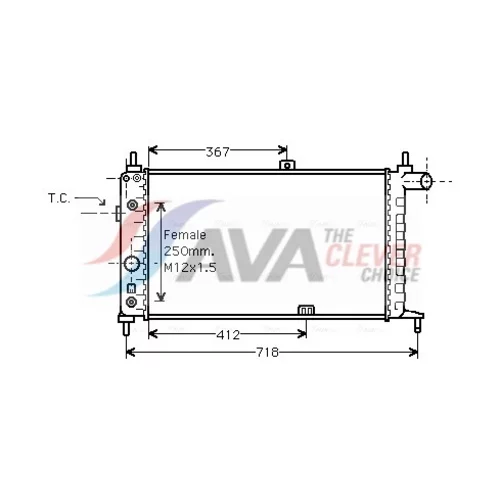 Chladič motora AVA QUALITY COOLING OL2065