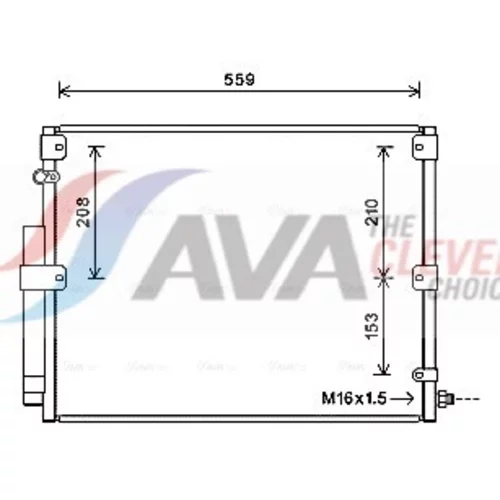 Kondenzátor klimatizácie AVA QUALITY COOLING TO5617D