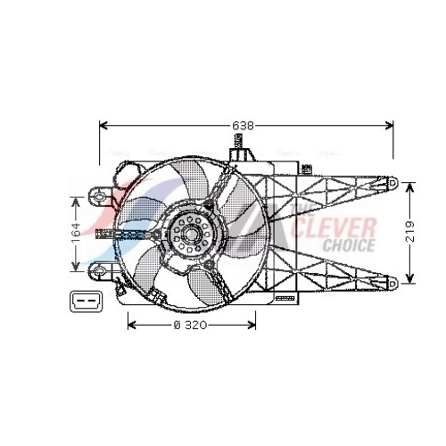 Ventilátor chladenia motora AVA QUALITY COOLING FT7553