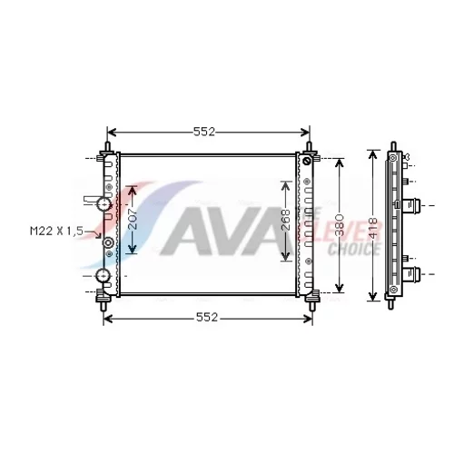 Chladič motora AVA QUALITY COOLING FTA2182