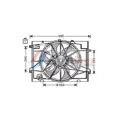 Ventilátor chladenia motora AVA QUALITY COOLING HY7519
