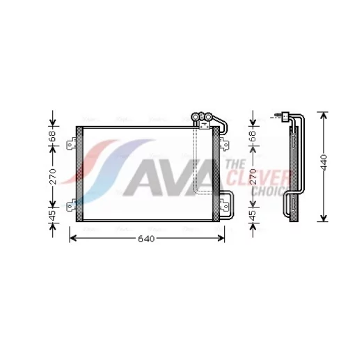 Kondenzátor klimatizácie AVA QUALITY COOLING RTA5273