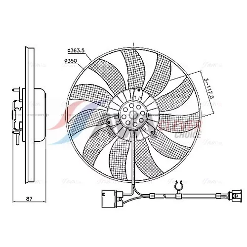 Ventilátor chladenia motora AVA QUALITY COOLING VN7442