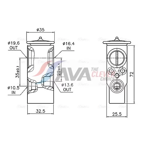 Expanzný ventil klimatizácie AVA QUALITY COOLING CN1340