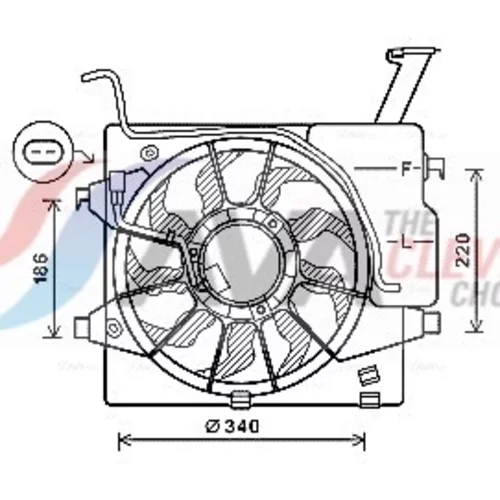 Ventilátor chladenia motora AVA QUALITY COOLING KA7538