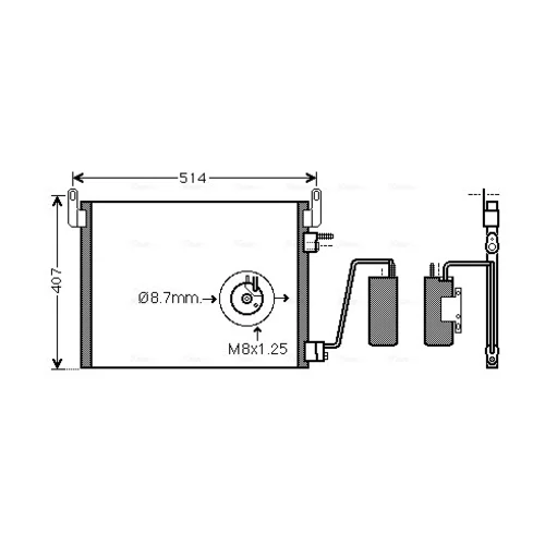 Kondenzátor klimatizácie AVA QUALITY COOLING OL5452D