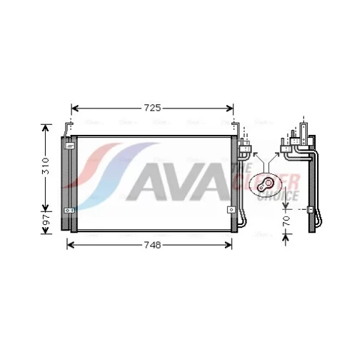 Kondenzátor klimatizácie AVA QUALITY COOLING HY5071D