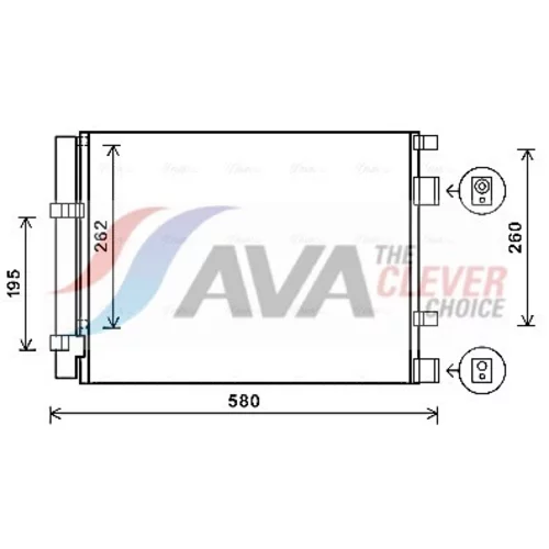 Kondenzátor klimatizácie AVA QUALITY COOLING HY5396D