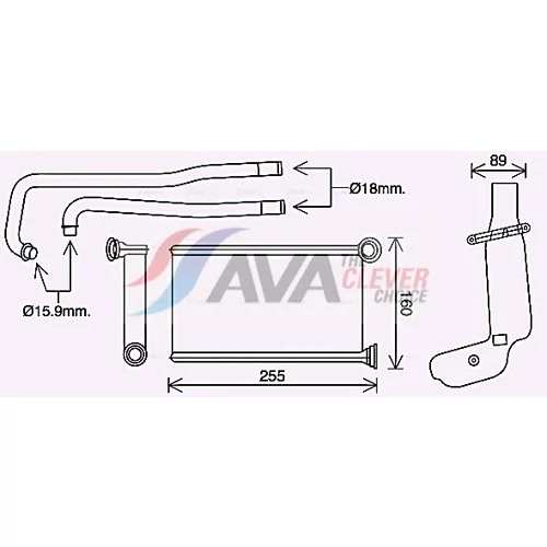 Výmenník tepla vnútorného kúrenia AVA QUALITY COOLING PE6419