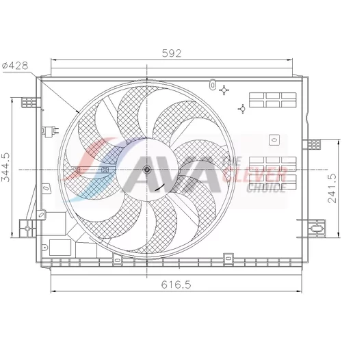 Ventilátor chladenia motora AVA QUALITY COOLING PE7441