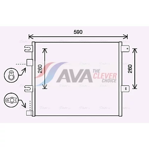 Kondenzátor klimatizácie AVA QUALITY COOLING RE5124