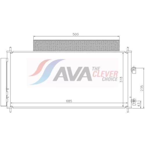 Kondenzátor klimatizácie AVA QUALITY COOLING HD5346D