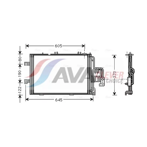 Kondenzátor klimatizácie AVA QUALITY COOLING OLA5369