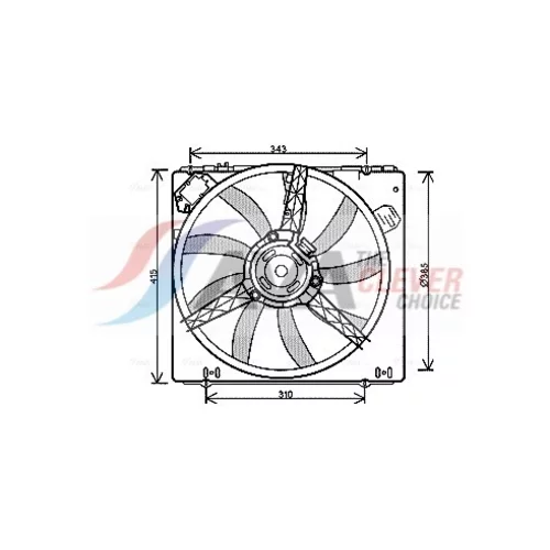 Ventilátor chladenia motora AVA QUALITY COOLING RT7540