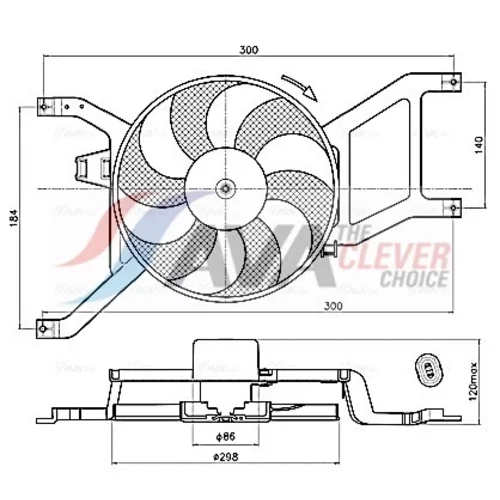 Ventilátor chladenia motora AVA QUALITY COOLING RT7685