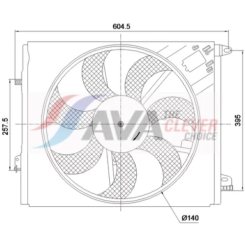 Ventilátor chladenia motora AVA QUALITY COOLING RT7699