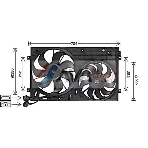 Ventilátor chladenia motora AVA QUALITY COOLING AI7526